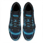 Blue Virgo Zodiac Sign Print High Top Leather Sneakers