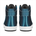Blue Virgo Zodiac Sign Print High Top Leather Sneakers