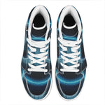 Blue Virgo Zodiac Sign Print High Top Leather Sneakers