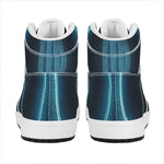 Blue Virgo Zodiac Sign Print High Top Leather Sneakers