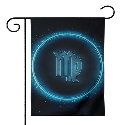 Blue Virgo Zodiac Sign Print House Flag