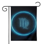 Blue Virgo Zodiac Sign Print House Flag