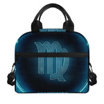 Blue Virgo Zodiac Sign Print Insulated Lunch Bag