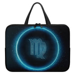 Blue Virgo Zodiac Sign Print Laptop Sleeve With Handle