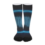 Blue Virgo Zodiac Sign Print Long Socks