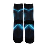 Blue Virgo Zodiac Sign Print Long Socks