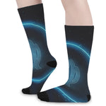 Blue Virgo Zodiac Sign Print Long Socks
