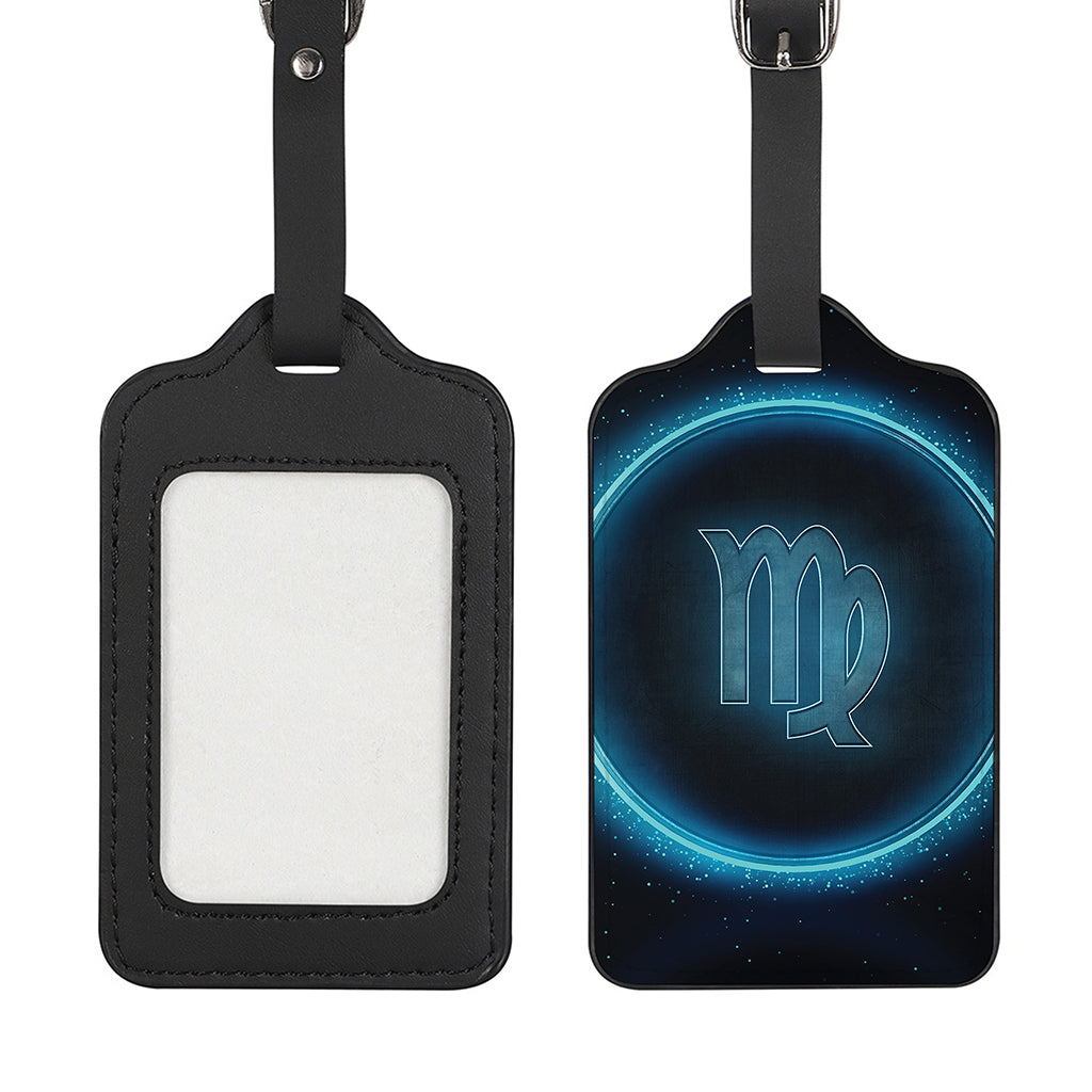 Blue Virgo Zodiac Sign Print Luggage Tag