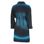 Blue Virgo Zodiac Sign Print Men's Bathrobe