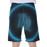Blue Virgo Zodiac Sign Print Men's Beach Shorts