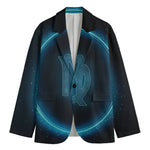 Blue Virgo Zodiac Sign Print Men's Blazer