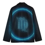 Blue Virgo Zodiac Sign Print Men's Blazer