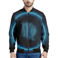 Blue Virgo Zodiac Sign Print Men's Bomber Jacket
