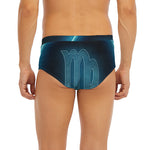 Blue Virgo Zodiac Sign Print Men's Briefs
