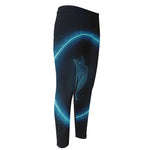 Blue Virgo Zodiac Sign Print Men's Compression Pants