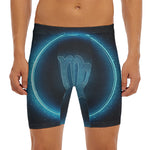 Blue Virgo Zodiac Sign Print Men's Long Boxer Briefs