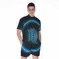 Blue Virgo Zodiac Sign Print Men's Romper