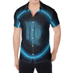 Blue Virgo Zodiac Sign Print Men's Shirt