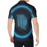 Blue Virgo Zodiac Sign Print Men's Shirt