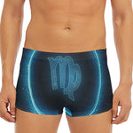Blue Virgo Zodiac Sign Print Men's Short Boxer Briefs