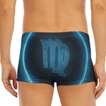 Blue Virgo Zodiac Sign Print Men's Short Boxer Briefs