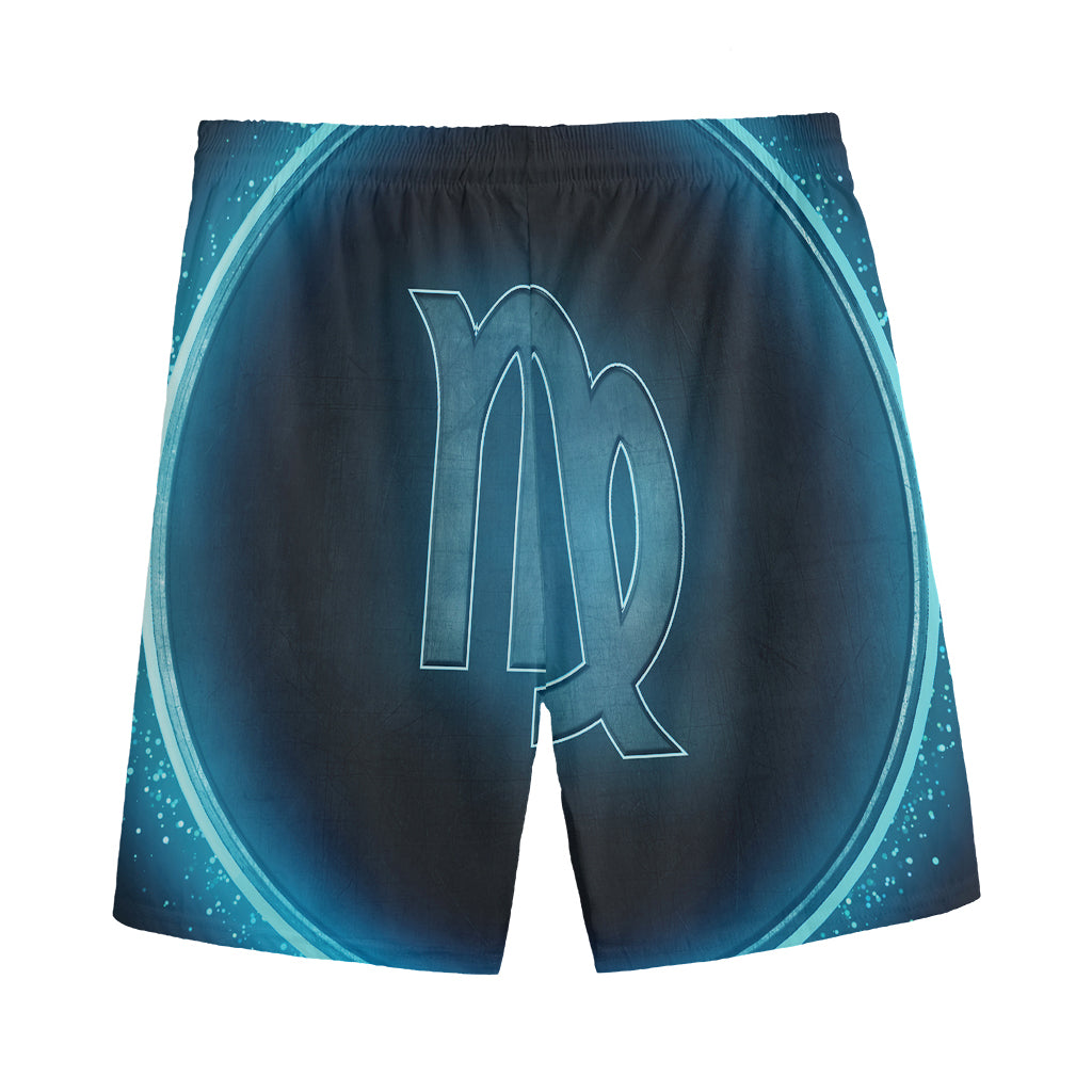Blue Virgo Zodiac Sign Print Men's Sports Shorts