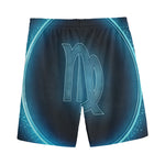 Blue Virgo Zodiac Sign Print Men's Sports Shorts