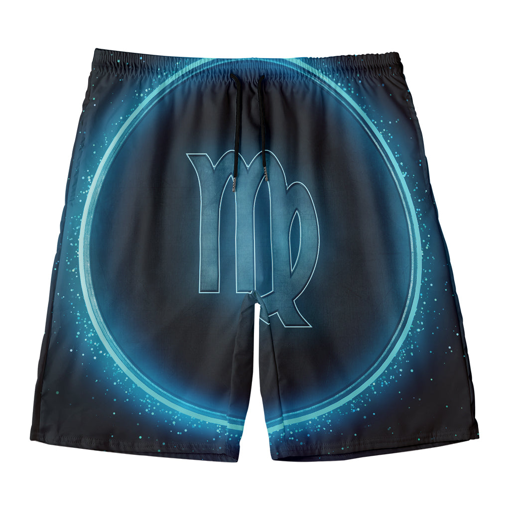 Blue Virgo Zodiac Sign Print Men's Swim Trunks