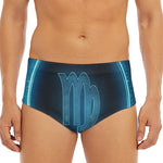 Blue Virgo Zodiac Sign Print Men's Triangle Swim Briefs