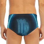 Blue Virgo Zodiac Sign Print Men's Triangle Swim Briefs