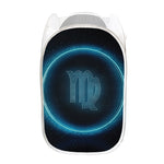 Blue Virgo Zodiac Sign Print Mesh Laundry Hamper