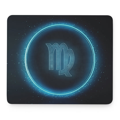 Blue Virgo Zodiac Sign Print Mouse Pad