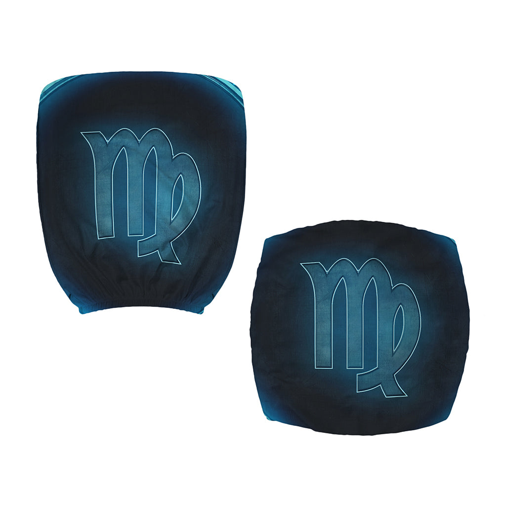 Blue Virgo Zodiac Sign Print Office Chair Cover