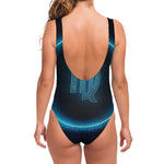 Blue Virgo Zodiac Sign Print One Piece Swimsuit