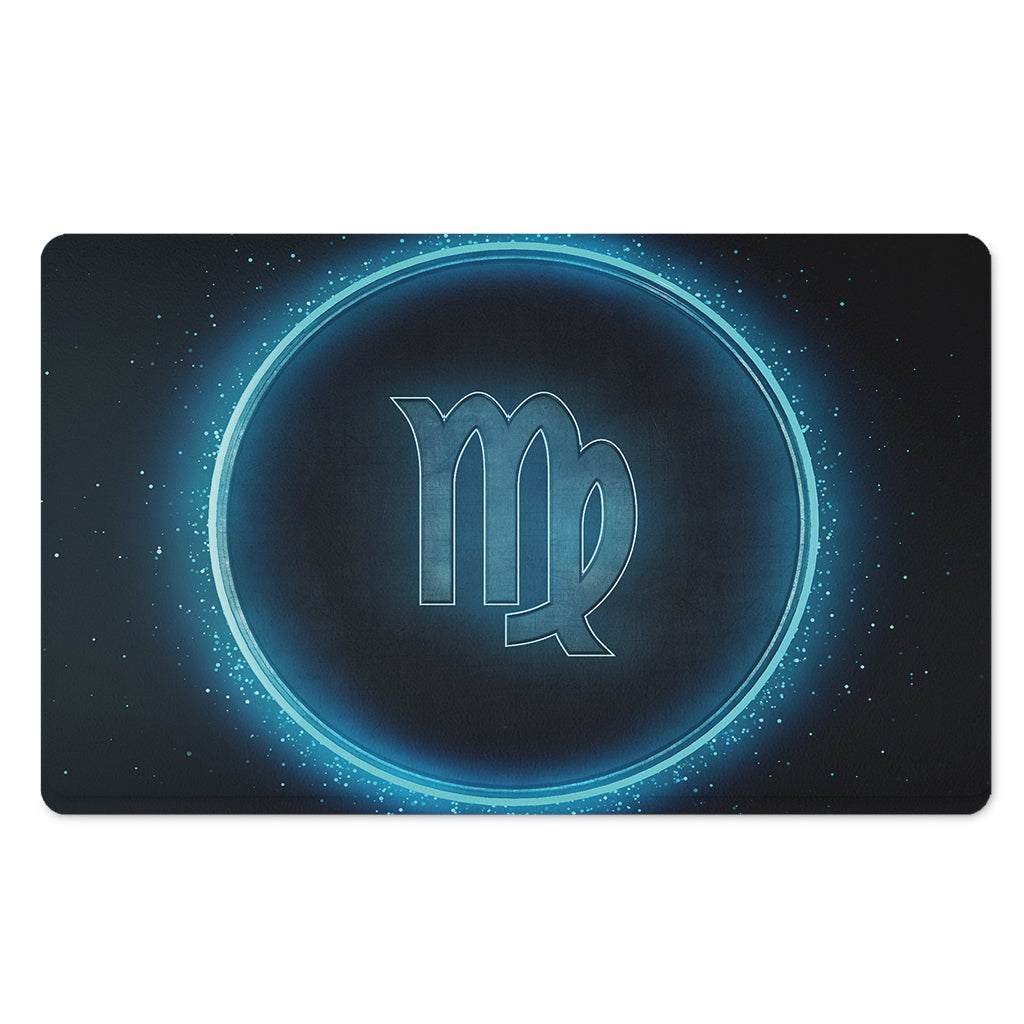 Blue Virgo Zodiac Sign Print Polyester Doormat