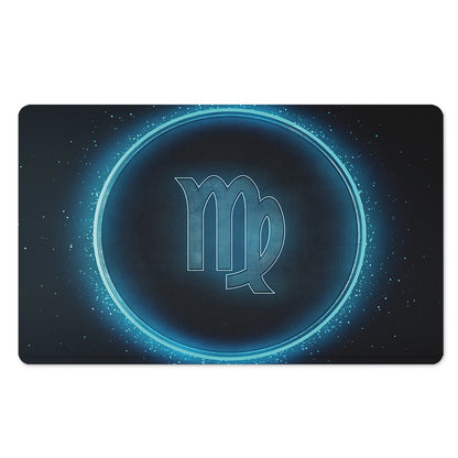 Blue Virgo Zodiac Sign Print Polyester Doormat