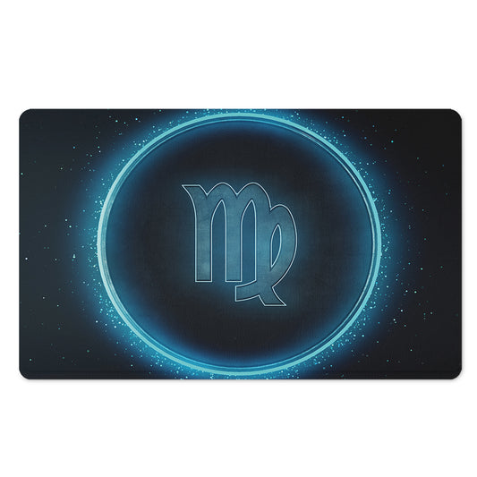 Blue Virgo Zodiac Sign Print Polyester Doormat