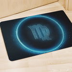 Blue Virgo Zodiac Sign Print Polyester Doormat