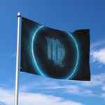 Blue Virgo Zodiac Sign Print Polyester Flag