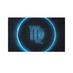 Blue Virgo Zodiac Sign Print Polyester Flag