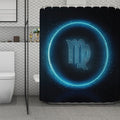 Blue Virgo Zodiac Sign Print Polyester Shower Curtain