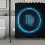 Blue Virgo Zodiac Sign Print Polyester Shower Curtain