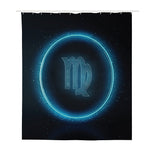Blue Virgo Zodiac Sign Print Polyester Shower Curtain