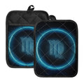 Blue Virgo Zodiac Sign Print Pot Holders With Pocket