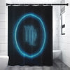 Blue Virgo Zodiac Sign Print Premium Shower Curtain