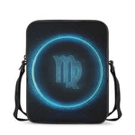 Blue Virgo Zodiac Sign Print Rectangular Crossbody Bag