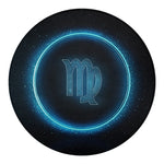 Blue Virgo Zodiac Sign Print Round Blanket