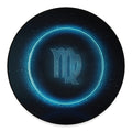 Blue Virgo Zodiac Sign Print Round Floor Mat