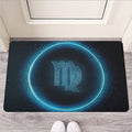 Blue Virgo Zodiac Sign Print Rubber Doormat