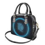 Blue Virgo Zodiac Sign Print Shoulder Handbag